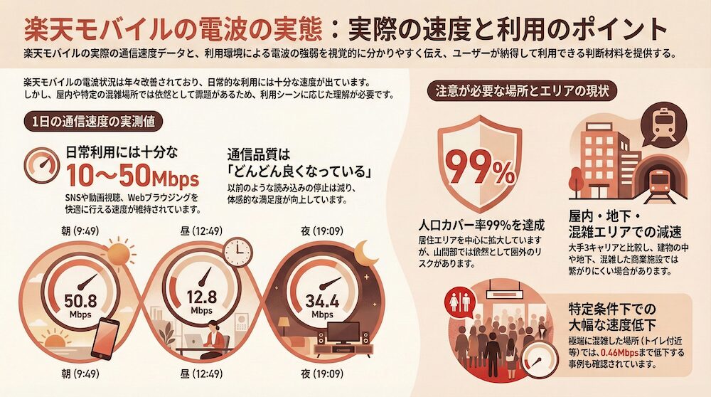 楽天モバイルの電波は実際どう？