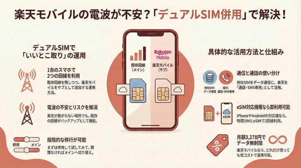 それでも電波が不安なら、併用という選択肢もある