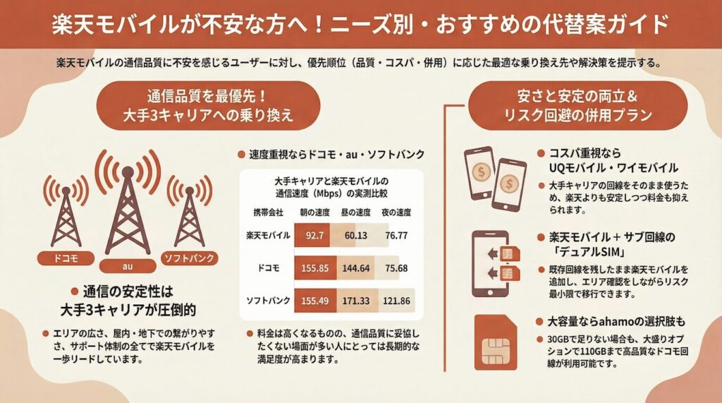 楽天モバイル無制限が不安な人の代替案